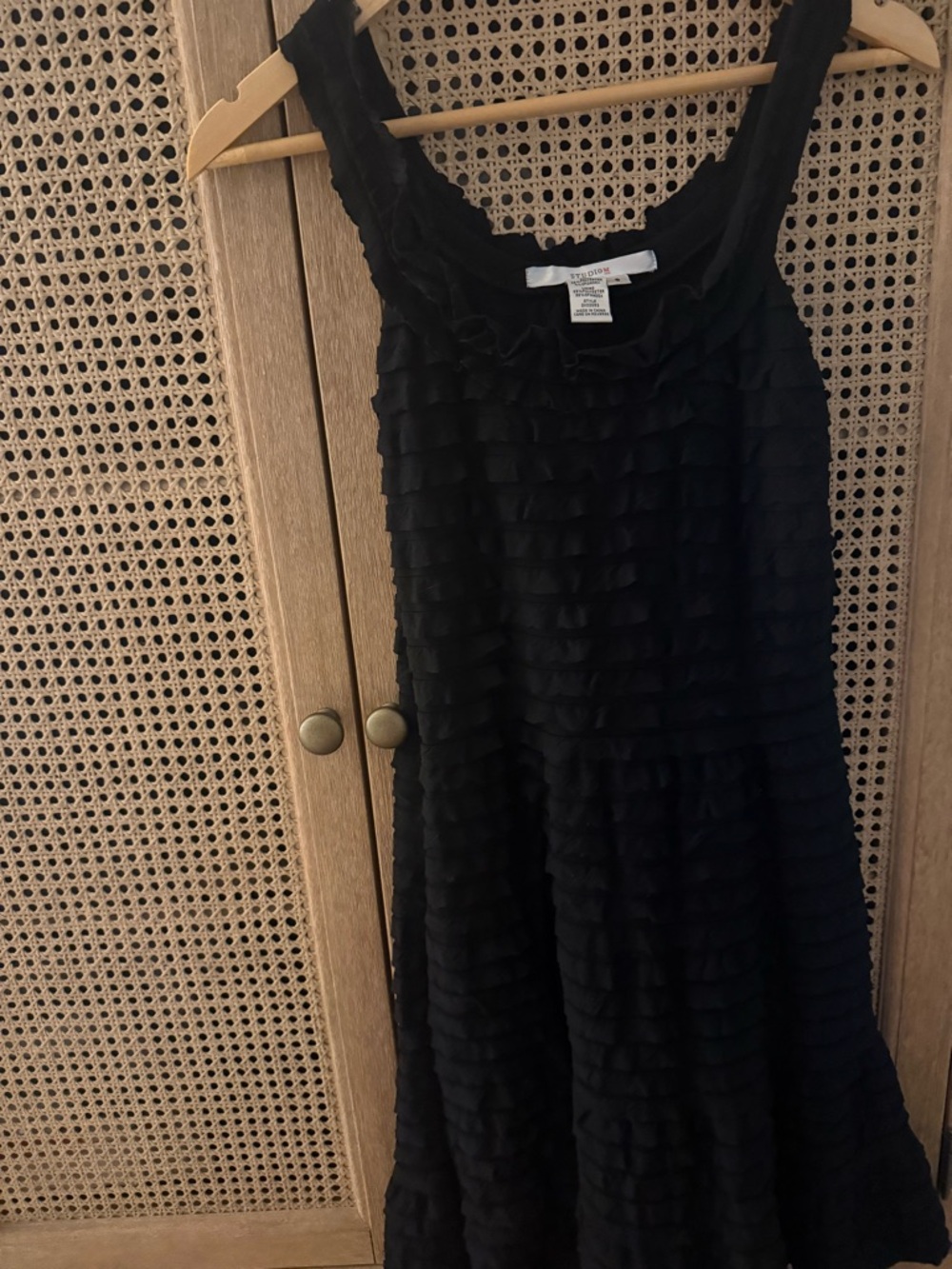 Studio M Black Ruffled Sleeveless Dress
